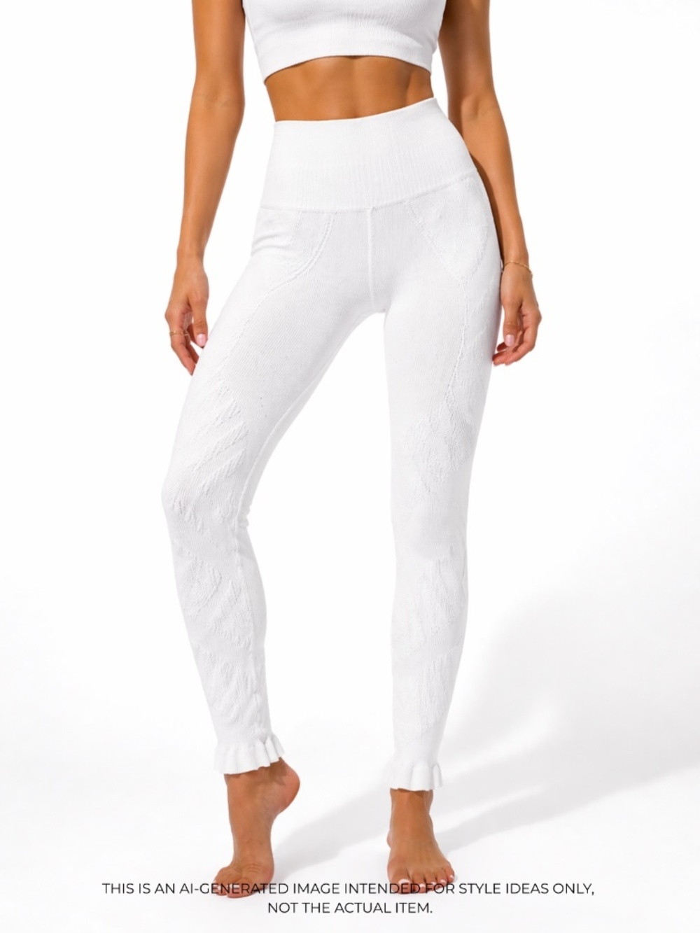 Free People Movement White Textured Leggings Size Small Athleisure - Picture 2 of 6